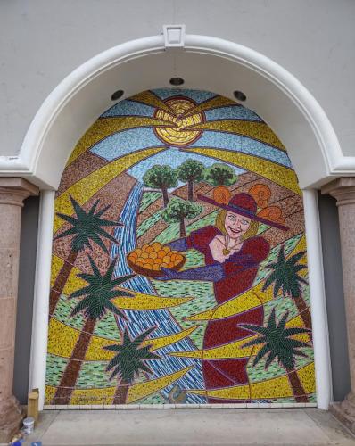 Mrs Caruso Mural restoration -Encino MarketplaceVentura Blvd